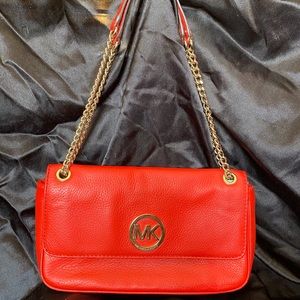 Michael Kors mandarin orange flap bag